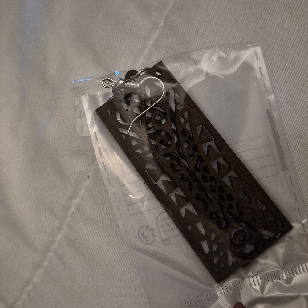 Two Towers ▪︎ Wood Enriched Laser Cut Earringz - Picture 5 of 15